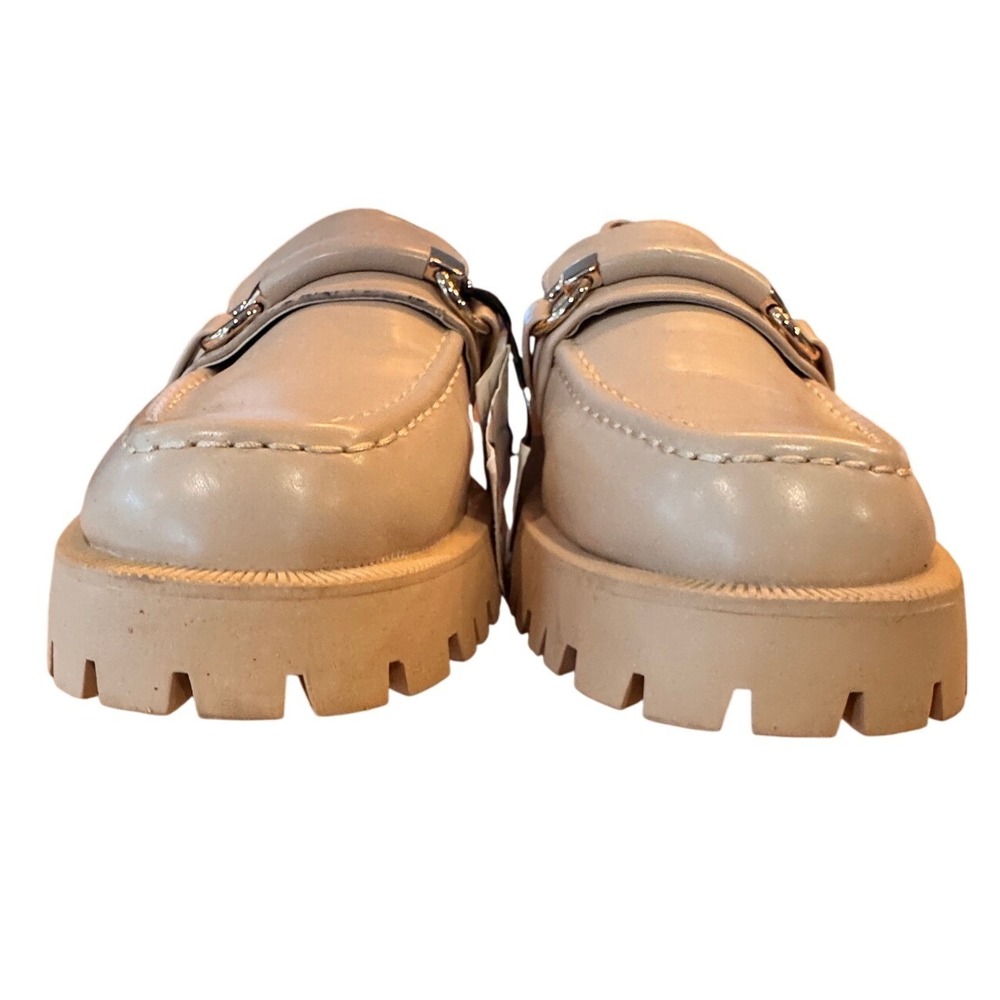 ZARA Beige Chunky Lug Sole Loafers with Buckle Detail Women Size 41‎ New